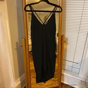 Lush silky strappy black dress